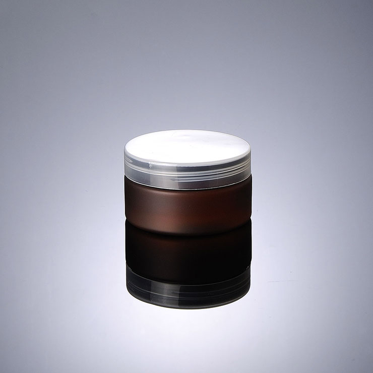 custom 3oz 4oz 100ml 100g cosmetic packaging amber pet plastic cream jar container with Aluminum lids