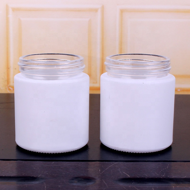 custom 4oz 120ml round airtight matte white glass spice storage jar with screw lid