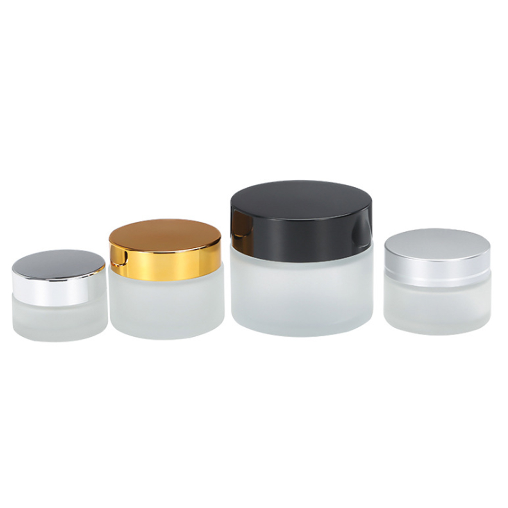 custom 5g 10g 20g 50ml 100ml color frosted fancy cosmetic face luxury glass body cream jar