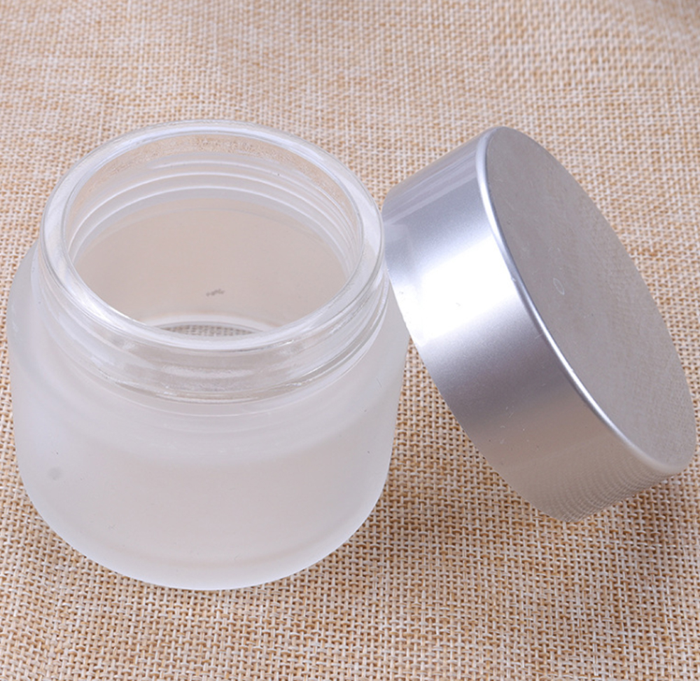 custom 5g 10g 20g 50ml 100ml color frosted fancy cosmetic face luxury glass body cream jar