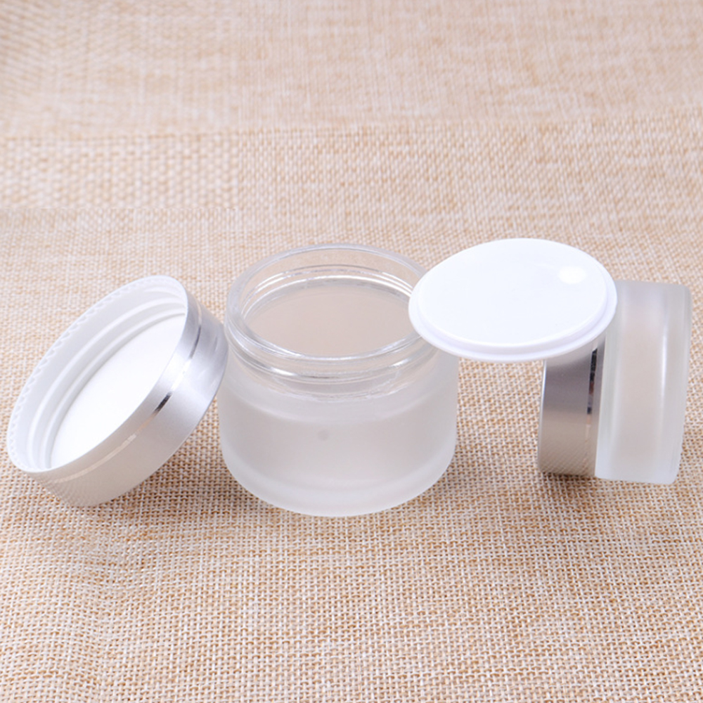 custom 5g 10g 20g 50ml 100ml color frosted fancy cosmetic face luxury glass body cream jar