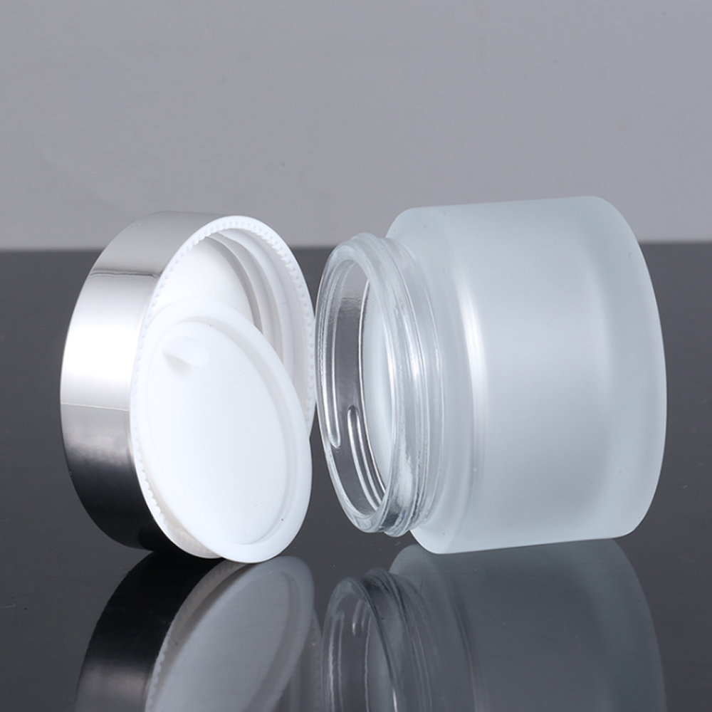 custom 5g 10g 20g 50ml 100ml color frosted fancy cosmetic face luxury glass body cream jar