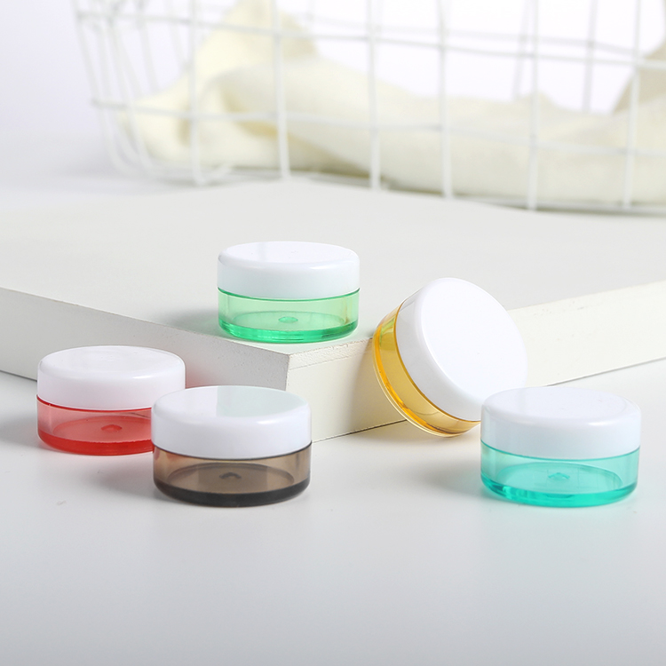 custom 5g mini jar clear plastic jar sample container for Loose Powder nail art