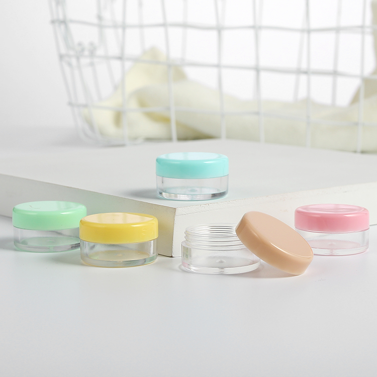 custom 5g mini jar clear plastic jar sample container for Loose Powder nail art