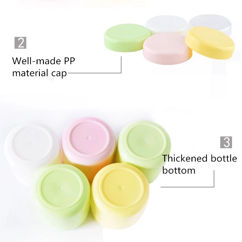 custom 5ml 10ml 20ml 30ml 50ml 100ml 150ml 200ml 250ml facial eye face skincare cosmetic green yellow plastic cream jar with lid