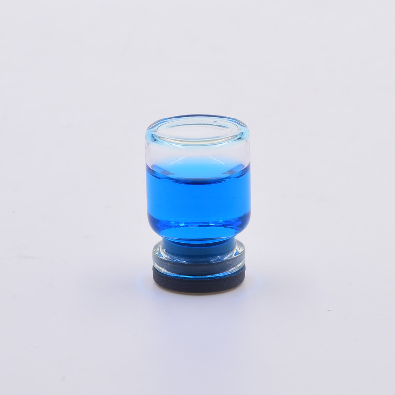 custom 5ml Empty transparent Boston round glass pre roll glass vails borosilicate glass jar with wooden cork aluminum lid