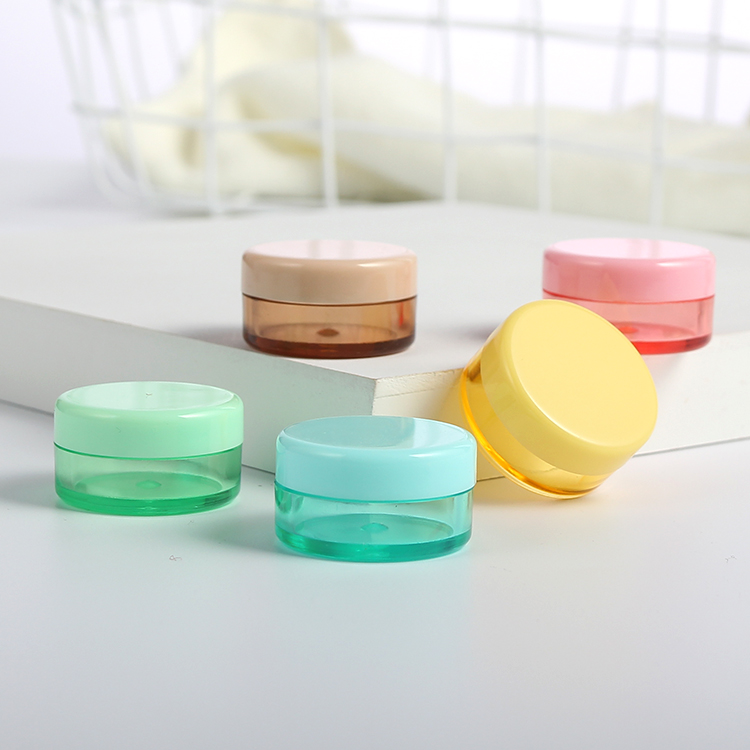 custom PS clear high quality 5ml plastic cosmetic round jar