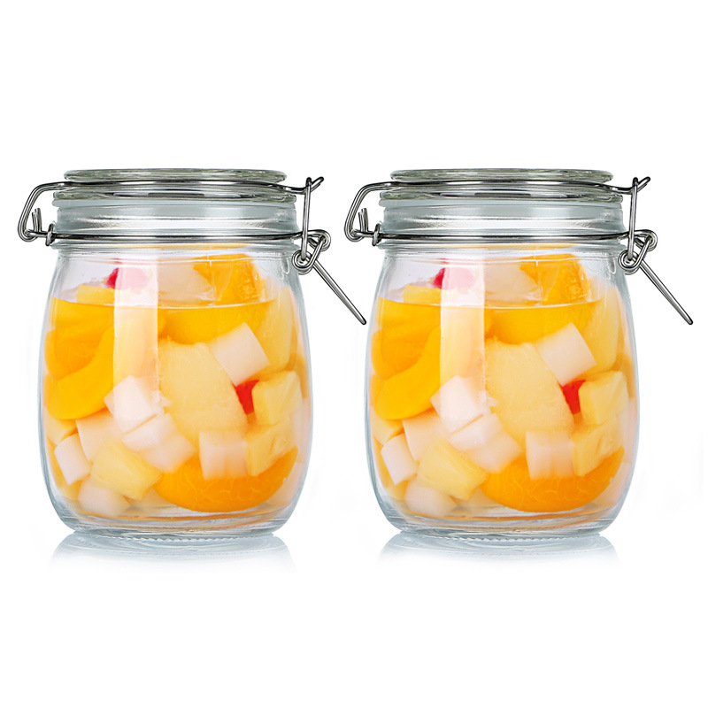custom Tea can food storage tank sealed glass jar with stainless steel lid
