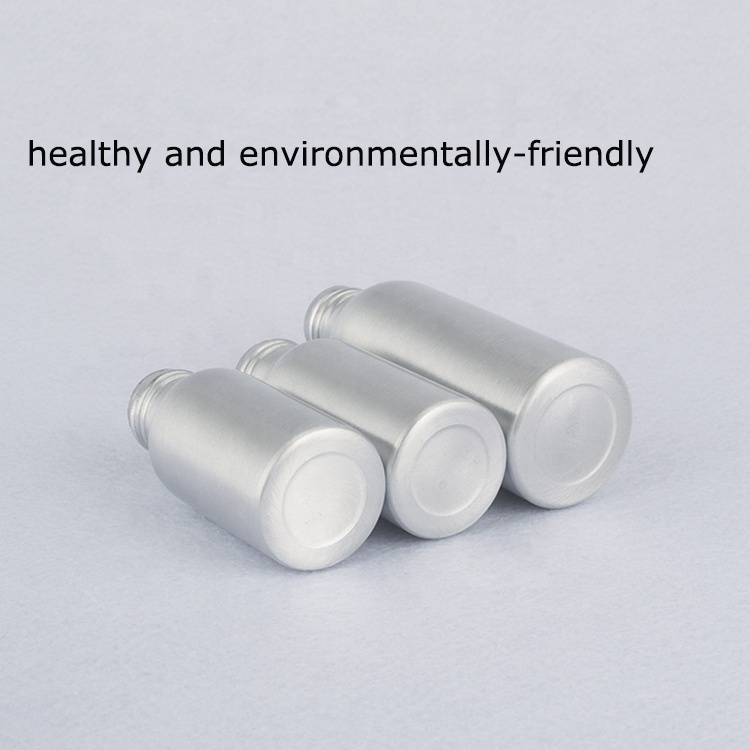 custom aluminum bottle for cosmetic, beverage, industrial packaging screw neck