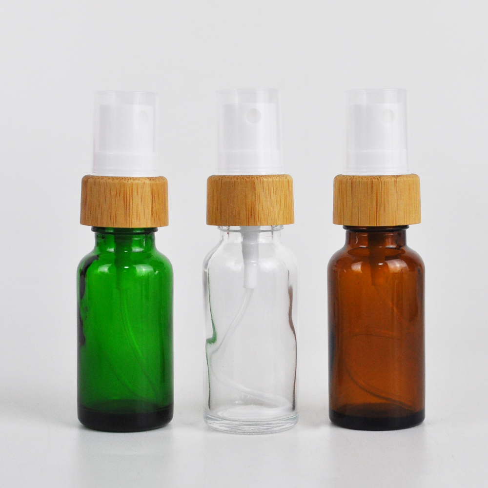 custom bamboo lid glass perfume spray bottles 10ml 50ml 100ml