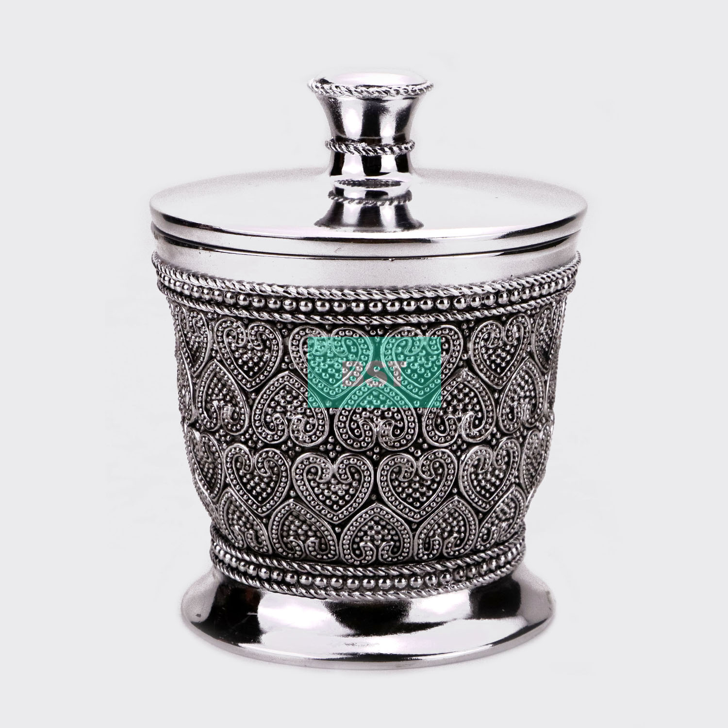custom bathroom decor silver resin jar with lid set