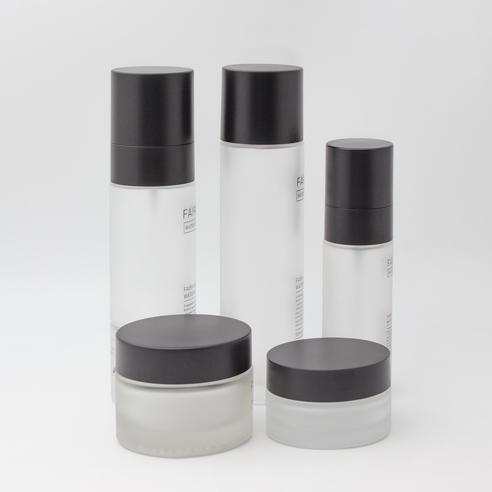 custom black glass cosmetic packaging containers