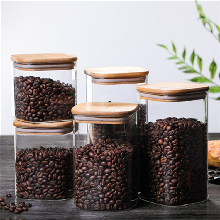 custom borosilicate air tight spice glass jar with lid