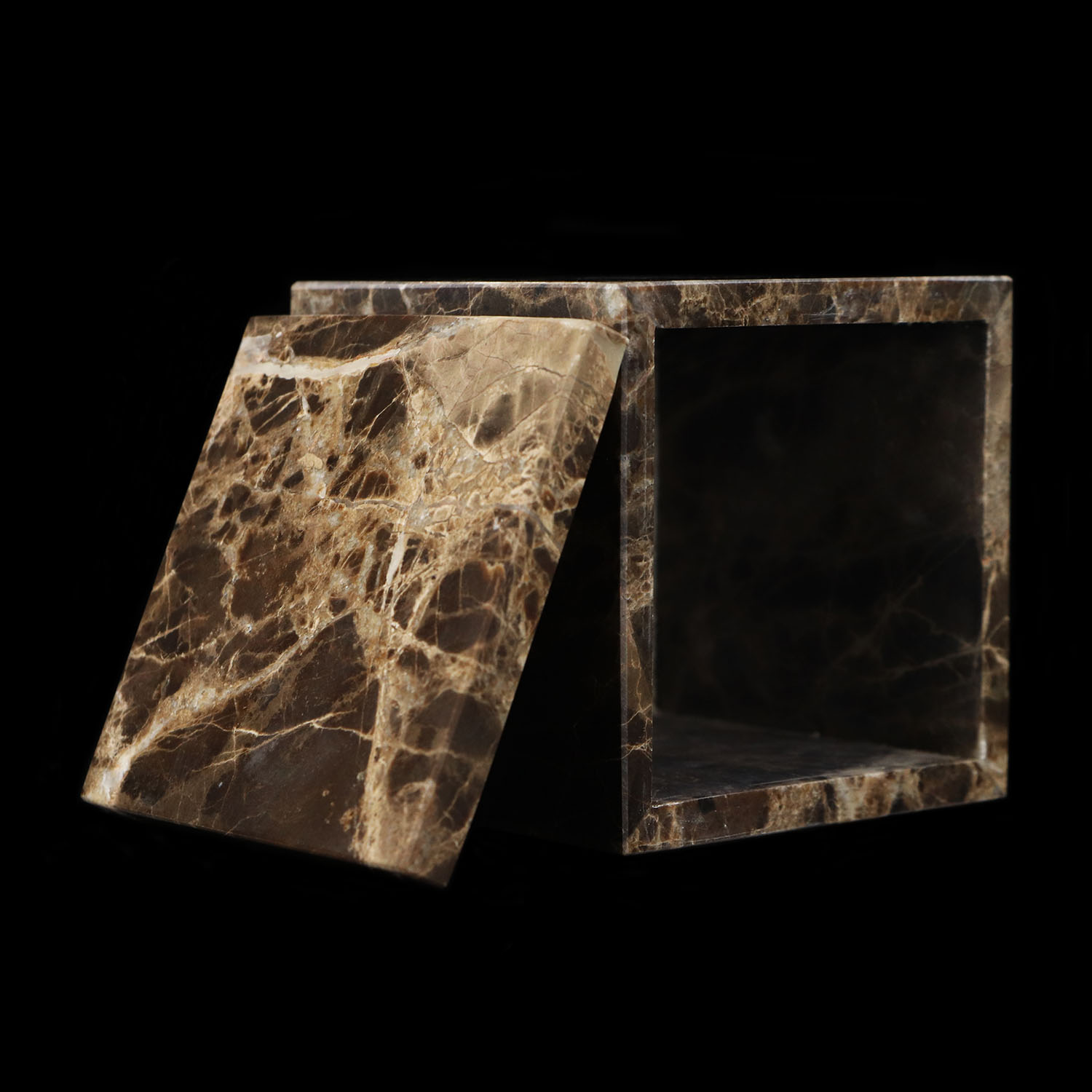 custom brand home decorative square marble storage jar make worktop tidy