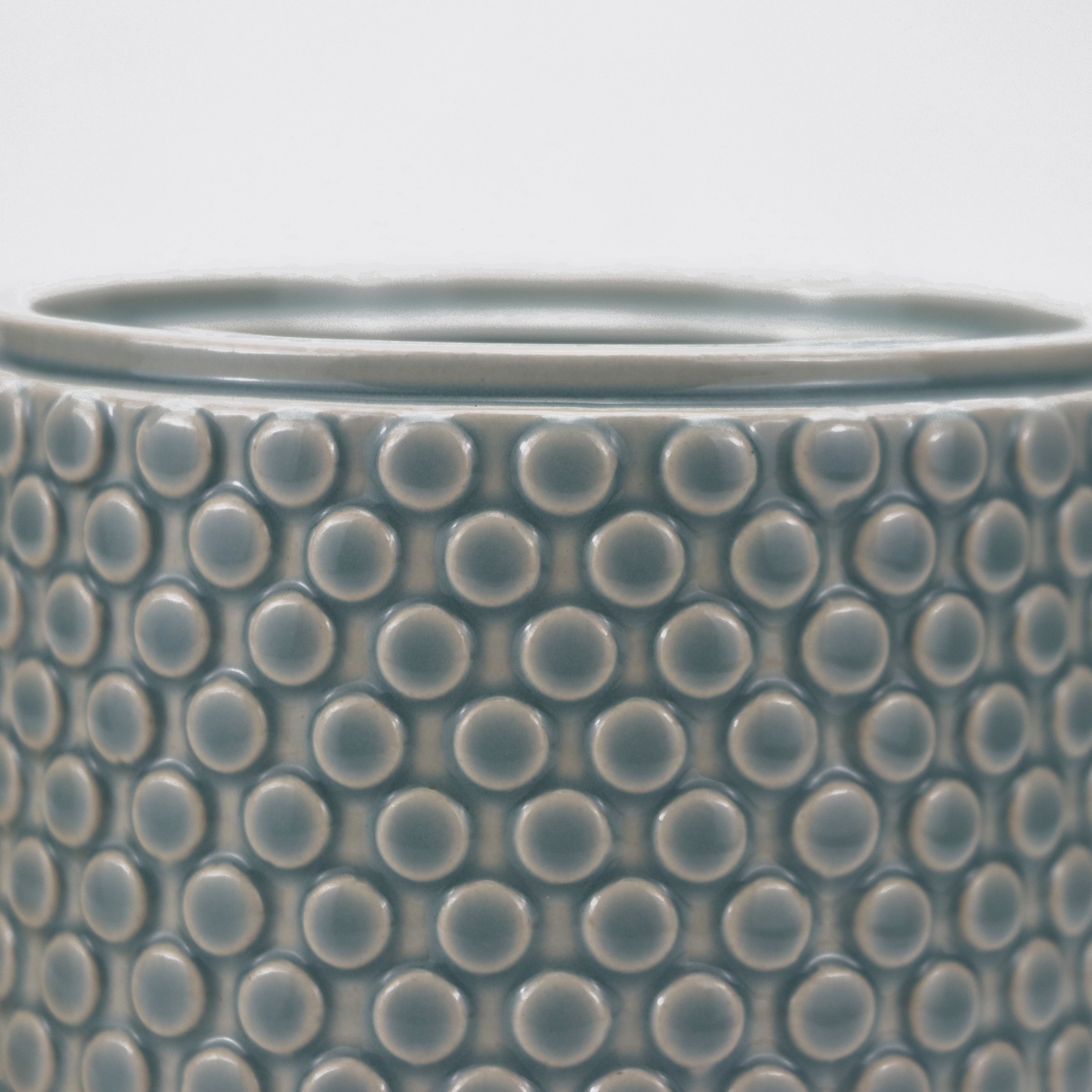 custom brand logo ceramic storage jar and bamboo lid with an embossed design