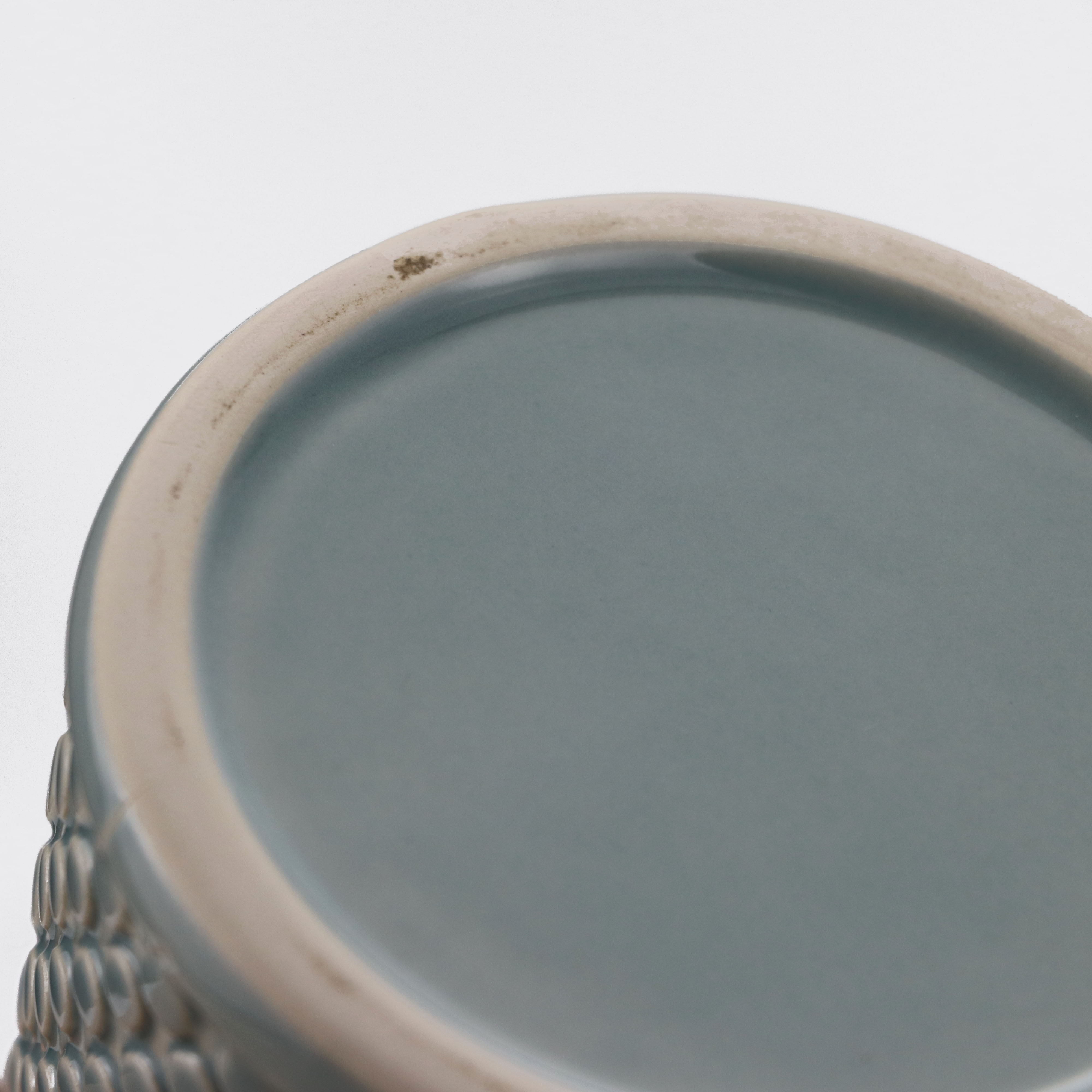 custom brand logo ceramic storage jar and bamboo lid with an embossed design