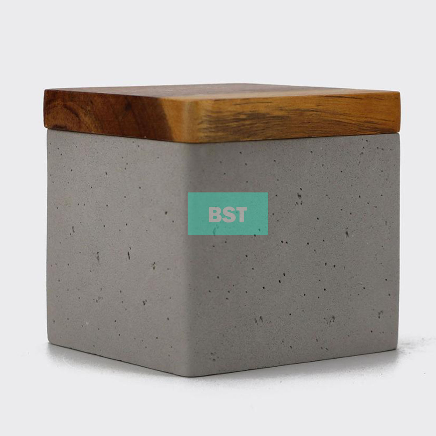 custom brand logo concrete storage jar with lid