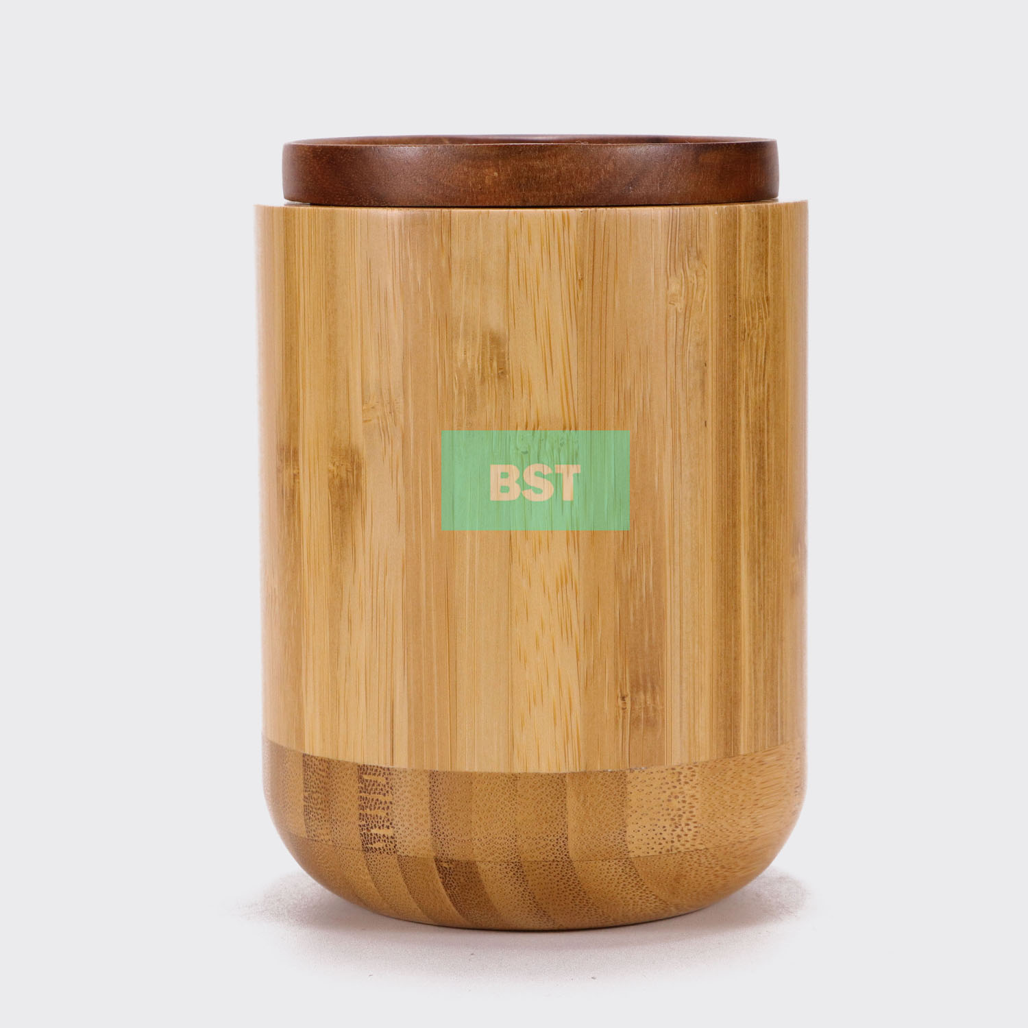 custom brand natural bamboo storage jar with lid set
