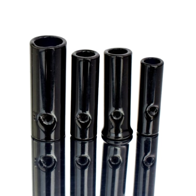 custom clear round glass blunt tip for preroll 8mm 11mm black glass filter cigar tips smoking flat mouth