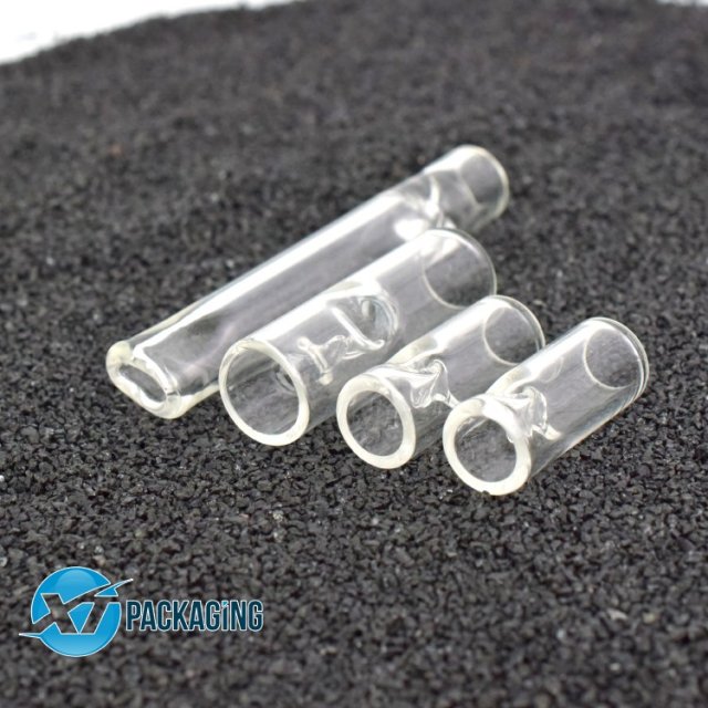 custom clear round glass blunt tip for preroll 8mm 11mm black glass filter cigar tips smoking flat mouth