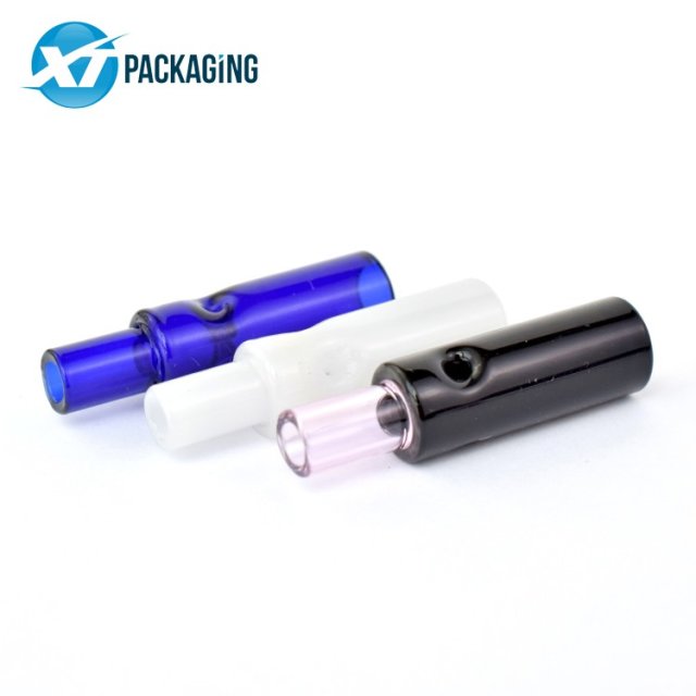 custom clear round glass blunt tip for preroll 8mm 11mm black glass filter cigar tips smoking flat mouth