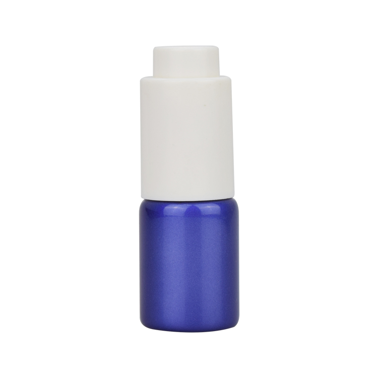 custom color 15ml 20ml 25ml 30ml 35ml glass cosmetic serum dropper bottle blue glass bottle with white push pump