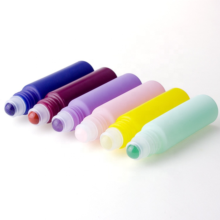 custom color high quality 10ml empty refillable fancy gemstones roll on lip gloss bottles