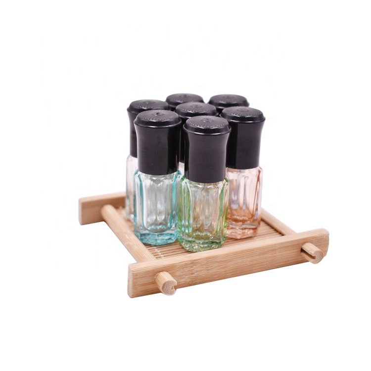 custom color octangle shape stainless steel roll-on, cute 3ml roll on ball glass bottle for essential oil