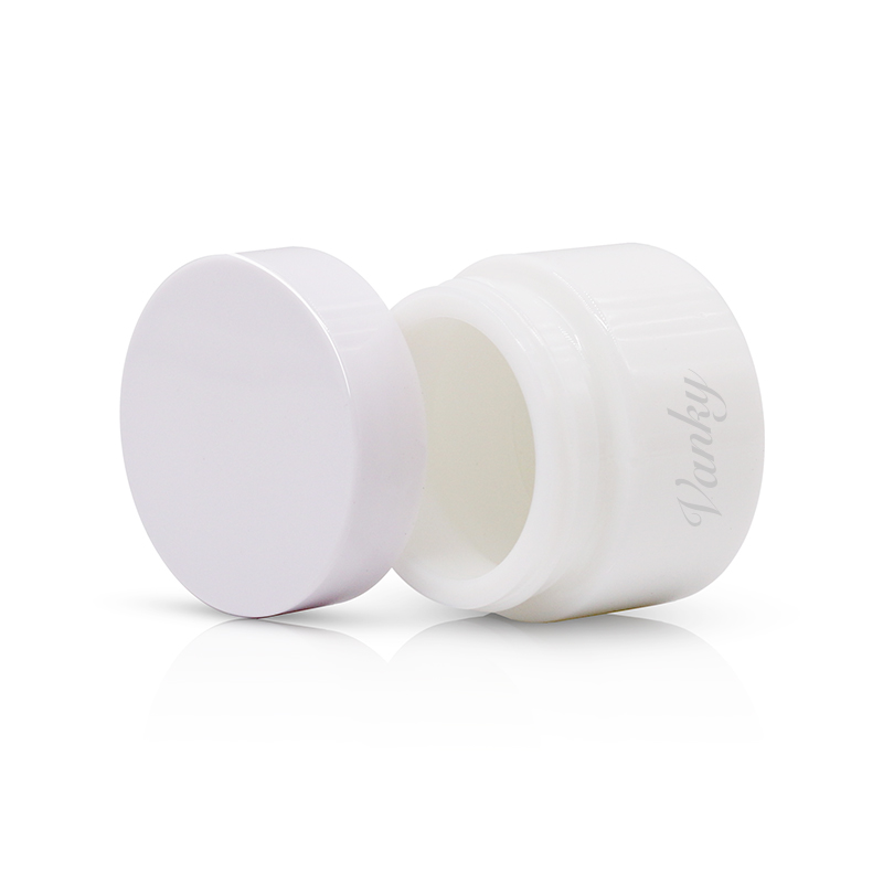 custom color opal white glass container cream jar pink glass cosmetic jar