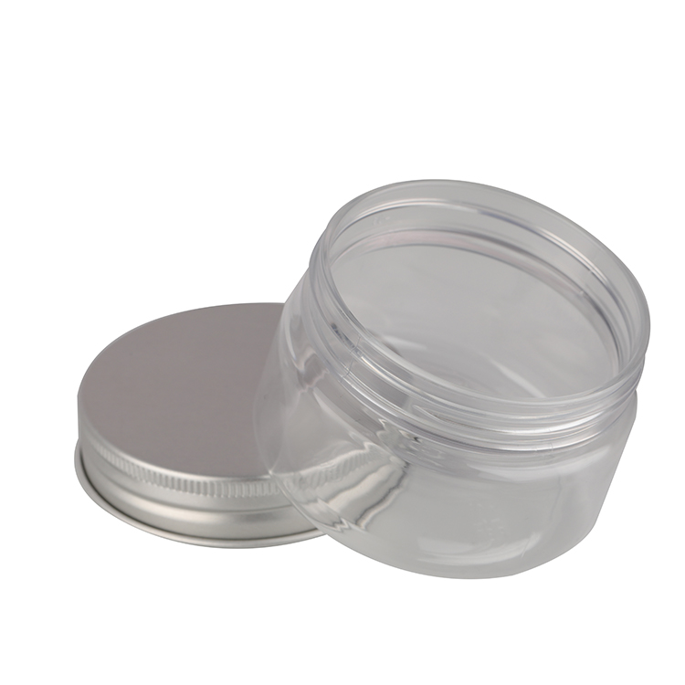 custom color printing 100ml free sample clear PET plastic cream jar