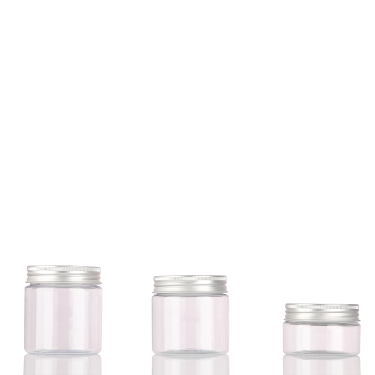custom color printing 100ml free sample clear PET plastic cream jar