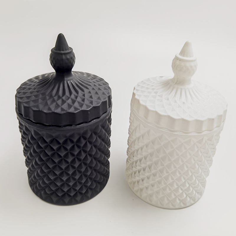 custom colored European type glass sugar candy snack jar storage jar candy cup