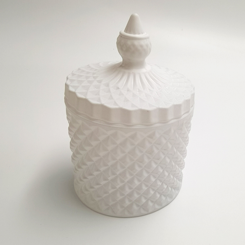 custom colored European type glass sugar candy snack jar storage jar candy cup