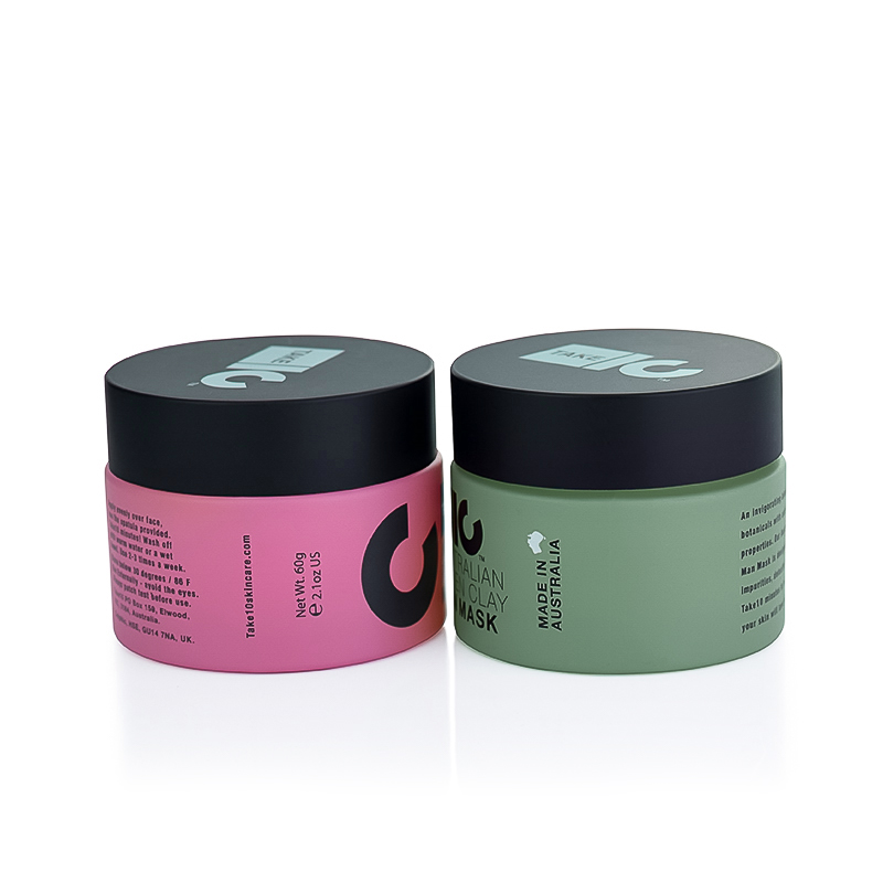 custom colored private silk printing round glass jar 5g 10g 20g 30g 50g 100g matte rose red green facial treatment glass jar
