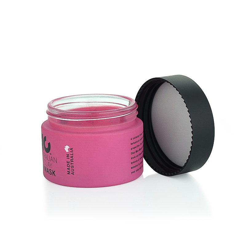 custom colored private silk printing round glass jar 5g 10g 20g 30g 50g 100g matte rose red green facial treatment glass jar