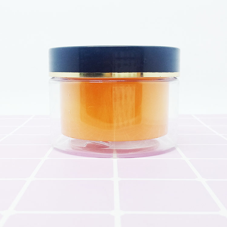 custom cosmetic cream black silk printing round colorful eco-friendly pet plastic jars with black plastic lid