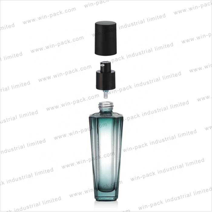 custom cosmetic luxury glass lotion pump bottle packaging 30ml 100ml 120ml