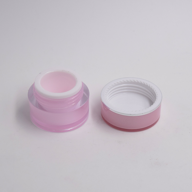 custom cosmetic packaging empty acrylic jar  5g 10g 15g 30g 1oz 50g 100g 150g 200g round pink packaging for skincare