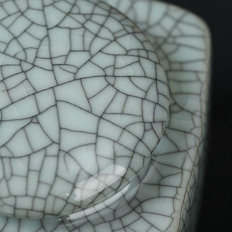 custom crack effect high end brand logo porcelain ceramic storage canister with lid set