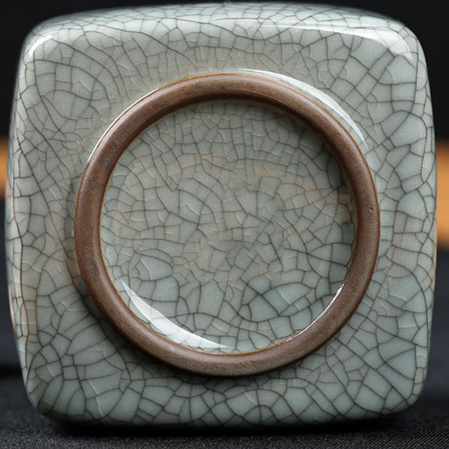 custom crack effect high end brand logo porcelain ceramic storage canister with lid set