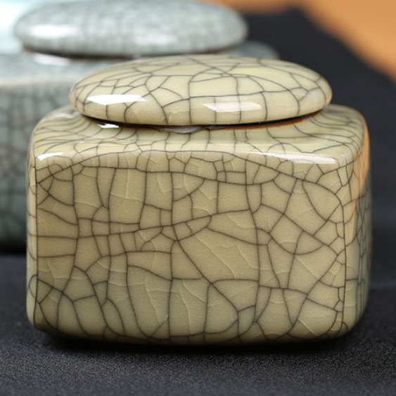 custom crack effect high end brand logo porcelain ceramic storage canister with lid set