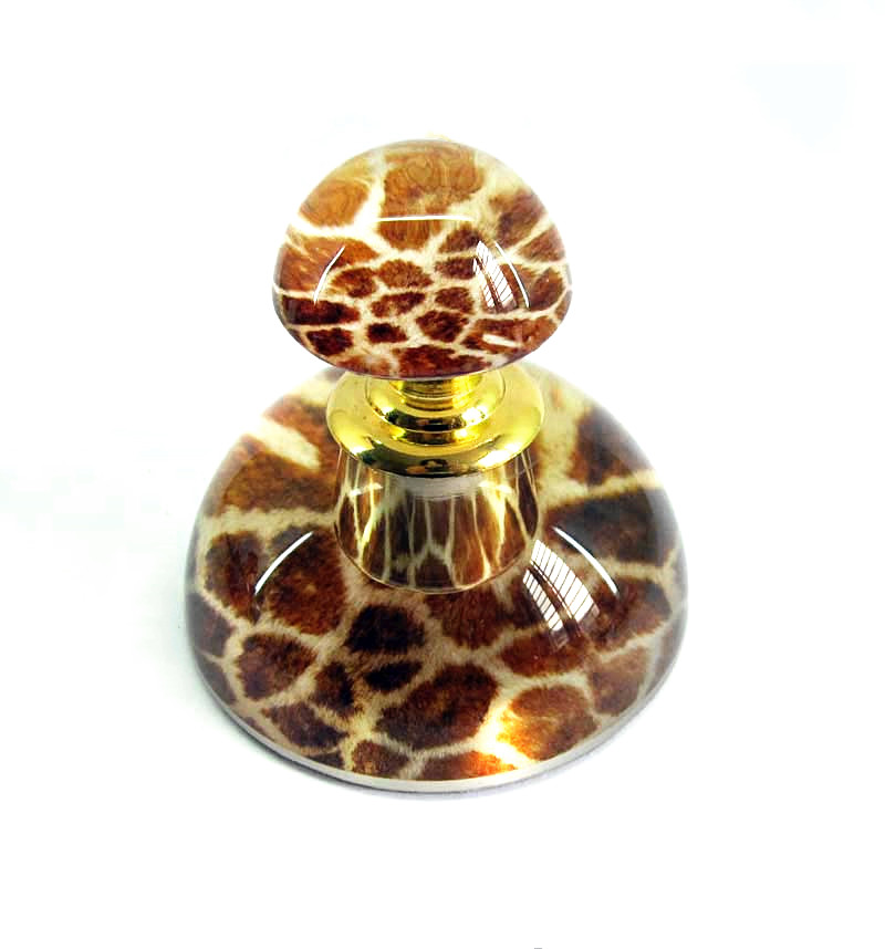 custom crystal glass perfume bottle with exsy leopard print for lady