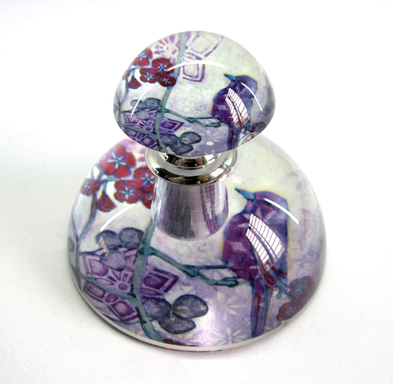 custom crystal glass perfume bottle with exsy leopard print for lady