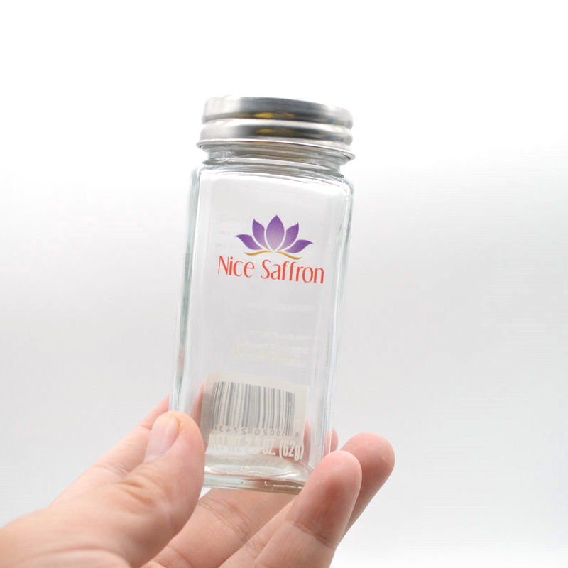 custom design 120ml empty seasoning packaging bottle 4oz square glass spice jar