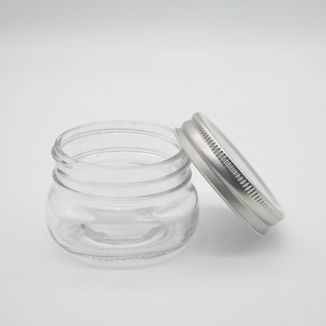 custom design 140ml square round bottle 4.5oz glass food jar with twist off lids