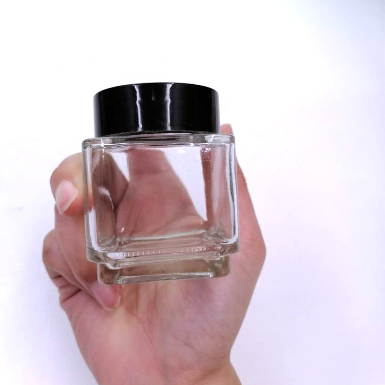 custom design 90ml 3oz 100ml 4oz empty square glass jar child proof with child resistant lid for herb flowers kush CBD oil cream