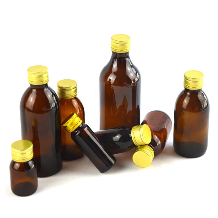 custom design dia 28mm neck size 30ml 60ml brown oral liquid solution containers 1oz airtight glass amber bottle for syrup
