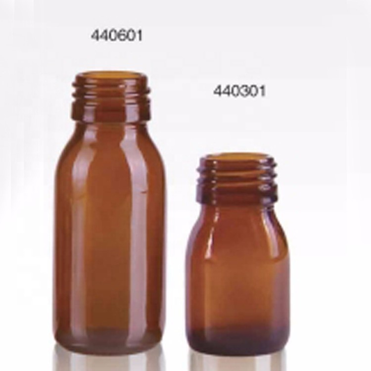 custom design dia 28mm neck size 30ml 60ml brown oral liquid solution containers 1oz airtight glass amber bottle for syrup