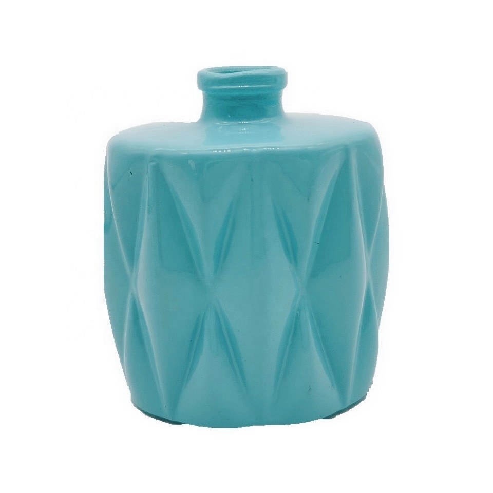 custom design empty glass spray square pink lid perfume bottle