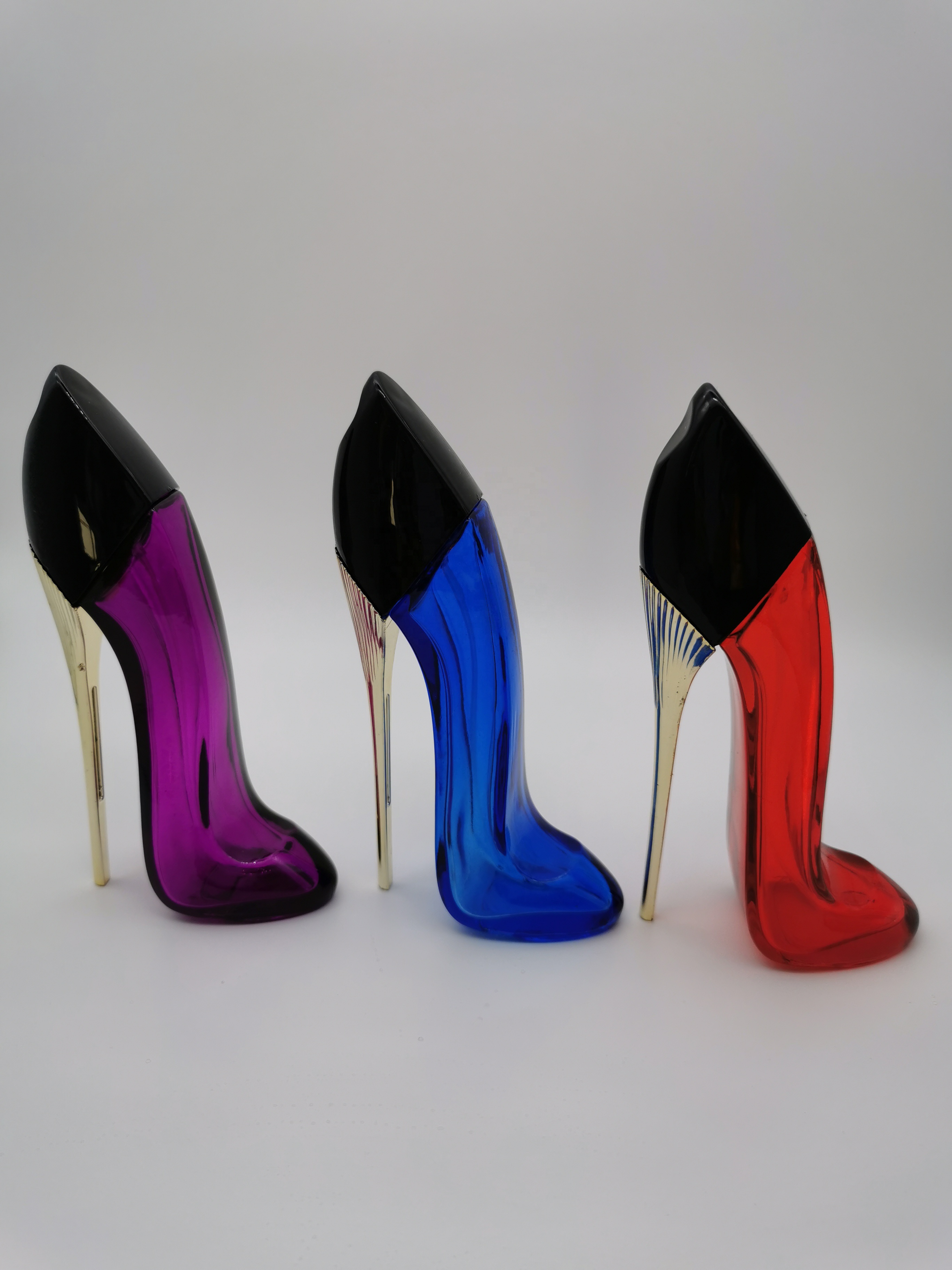 custom design empty glass spray square pink lid perfume bottle